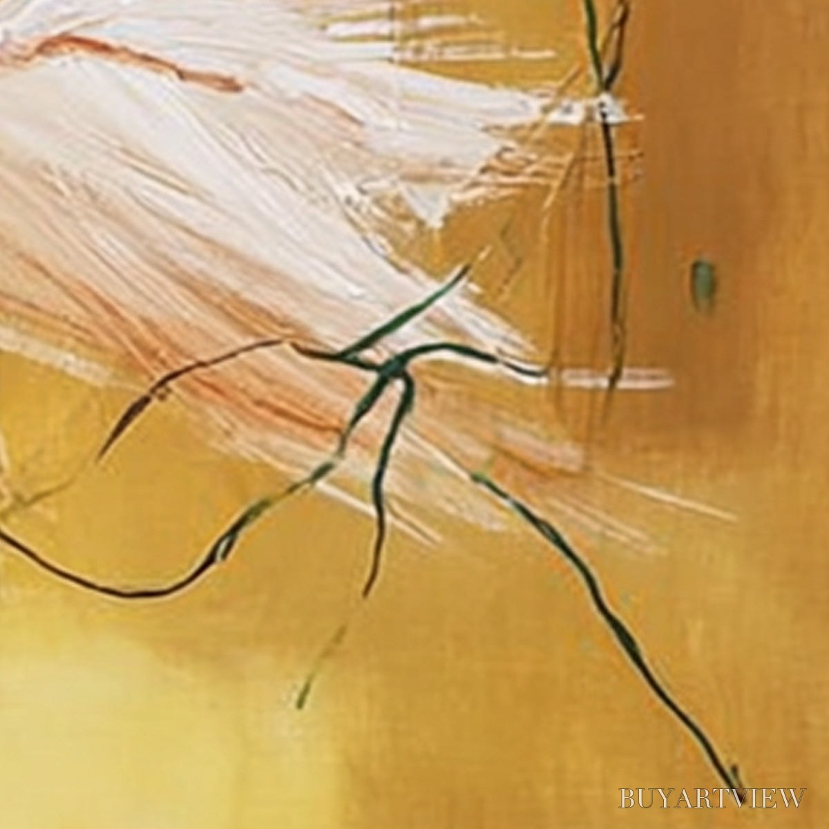 BUYARTVIEW Gilded Wing | Square Yellow Abstract Oil Painting for - image 3