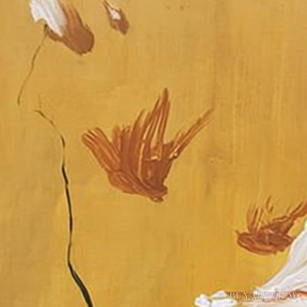 BUYARTVIEW Gilded Wing | Square Yellow Abstract Oil Painting for - image 5