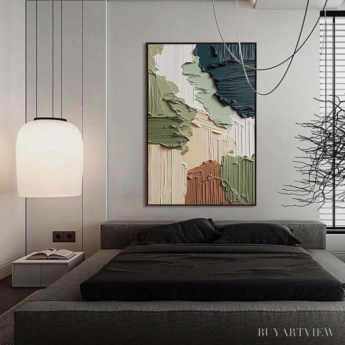 BUYARTVIEW Earthen Strata – Vertical Wabi Sabi Textured Abstract Painting - image 4