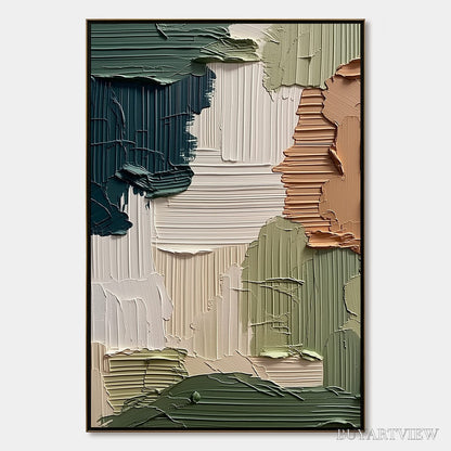 BUYARTVIEW Earthen Strata – Textured Wabi Sabi Abstract Impasto - image 1
