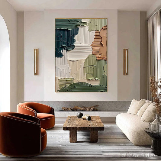 BUYARTVIEW Earthen Strata – Textured Wabi Sabi Abstract Impasto - image 2