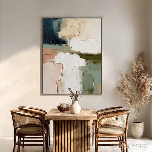 BUYARTVIEW Earthen Strata – Heavily Textured Wabi Sabi Abstract Oil Painting - image 2