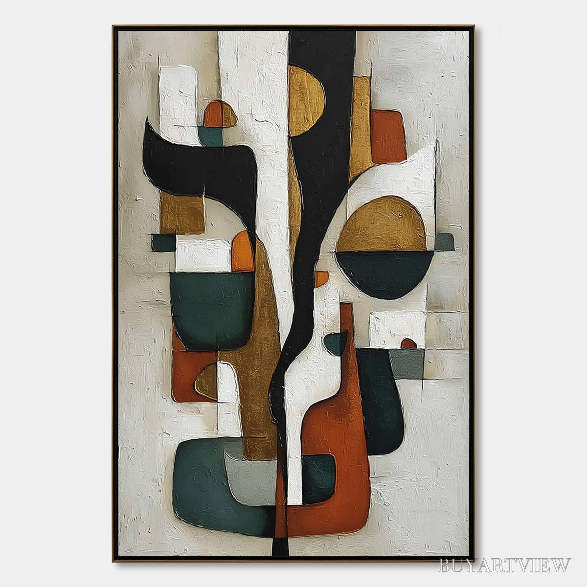BUYARTVIEW Terra Forma – Textured Geometric Abstract Oil Painting for Modern Decor - image 1
