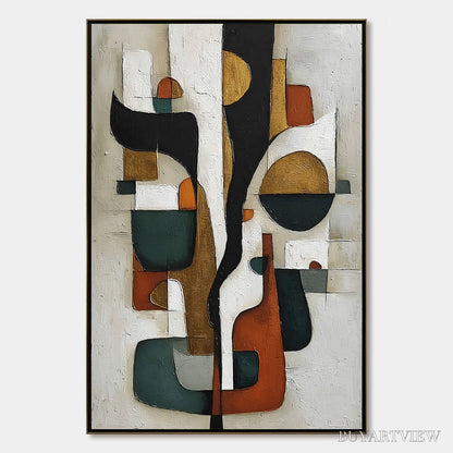 BUYARTVIEW Terra Forma – Textured Geometric Abstract Oil Painting for Modern Decor - image 1