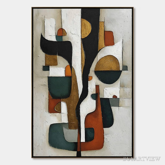 BUYARTVIEW Terra Forma – Textured Geometric Abstract Oil Painting for Modern Decor - image 1