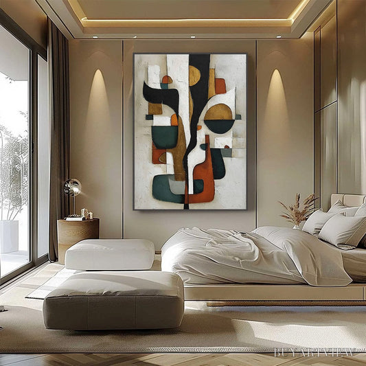 BUYARTVIEW Terra Forma – Textured Geometric Abstract Oil Painting for Modern Decor - image 2