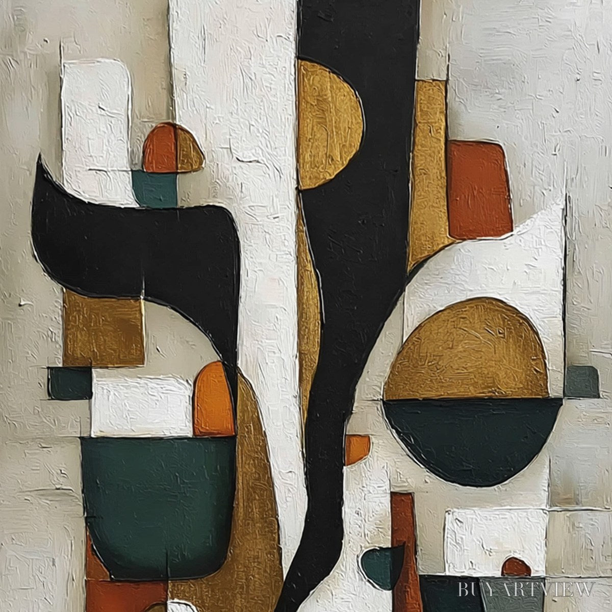 BUYARTVIEW Terra Forma – Textured Geometric Abstract Oil Painting for Modern Decor - image 3