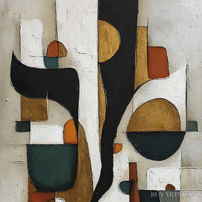 BUYARTVIEW Terra Forma – Textured Geometric Abstract Oil Painting for Modern Decor - image 3