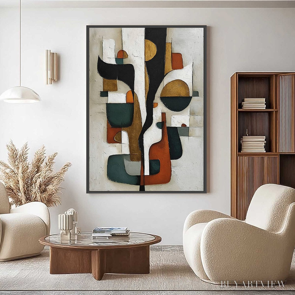 BUYARTVIEW Terra Forma – Textured Geometric Abstract Oil Painting for Modern Decor - image 4