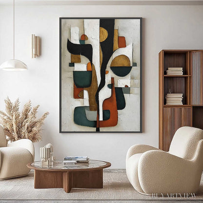 BUYARTVIEW Terra Forma – Textured Geometric Abstract Oil Painting for Modern Decor - image 4