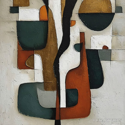 BUYARTVIEW Terra Forma – Textured Geometric Abstract Oil Painting for Modern Decor - image 5