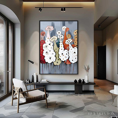 BUYARTVIEW Dreamwood Grove – Whimsical Abstract Forest Textured Impasto Painting - image 2