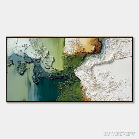 BUYARTVIEW Terra Verde – Textured Abstract Earth Tone Landscape Painting - image 1