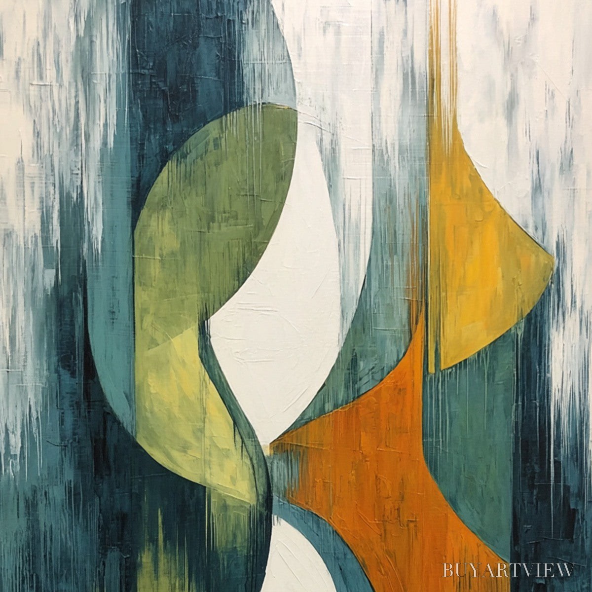 BUYARTVIEW Convergence – Bold Vertical Abstract Painting with Textured Color Blocks - image 3