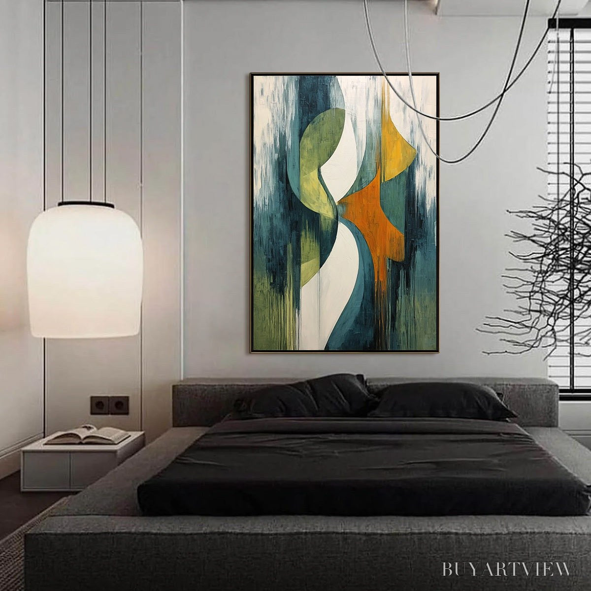 BUYARTVIEW Convergence – Bold Vertical Abstract Painting with Textured Color Blocks - image 4