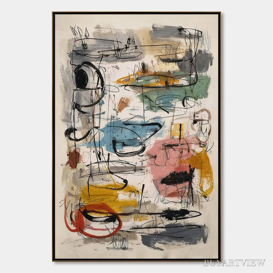 BUYARTVIEW Concrete Jungle Symphony – Large Vertical Colorful Abstract - image 1