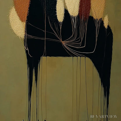 BUYARTVIEW Terrane Steed – Surreal Wabi Sabi Textured Horse and Tree Abstract Painting - image 3