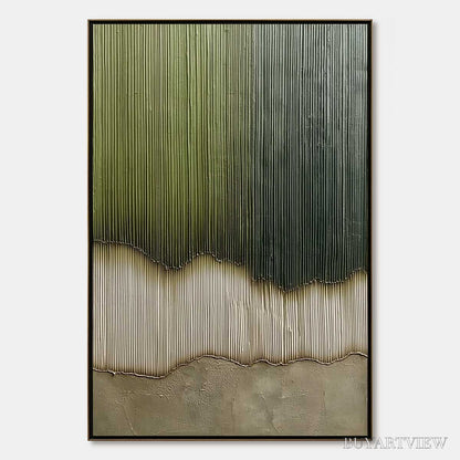 BUYARTVIEW Verdant Strata – Textured Wabi Sabi Abstract Earth Painting - image 1