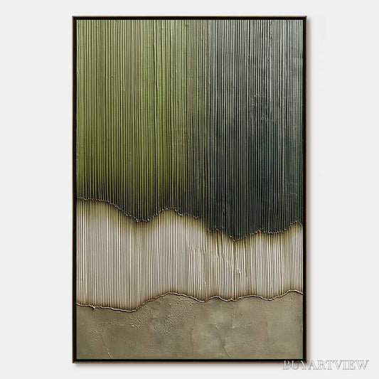 BUYARTVIEW Verdant Strata – Textured Wabi Sabi Abstract Earth Painting - image 1