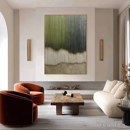 BUYARTVIEW Verdant Strata – Textured Wabi Sabi Abstract Earth Painting - image 2