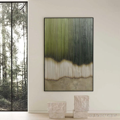 BUYARTVIEW Verdant Strata – Textured Wabi Sabi Abstract Earth Painting - image 6