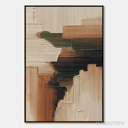 BUYARTVIEW Earthen Strata – Heavily Textured Wabi Sabi Abstract Painting - image 1