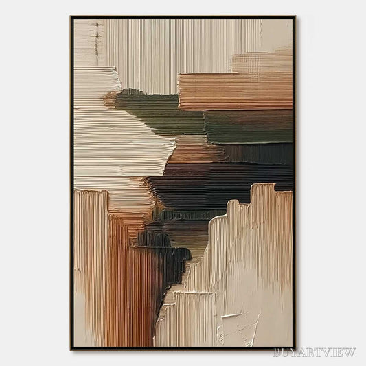 BUYARTVIEW Earthen Strata – Heavily Textured Wabi Sabi Abstract Painting - image 1