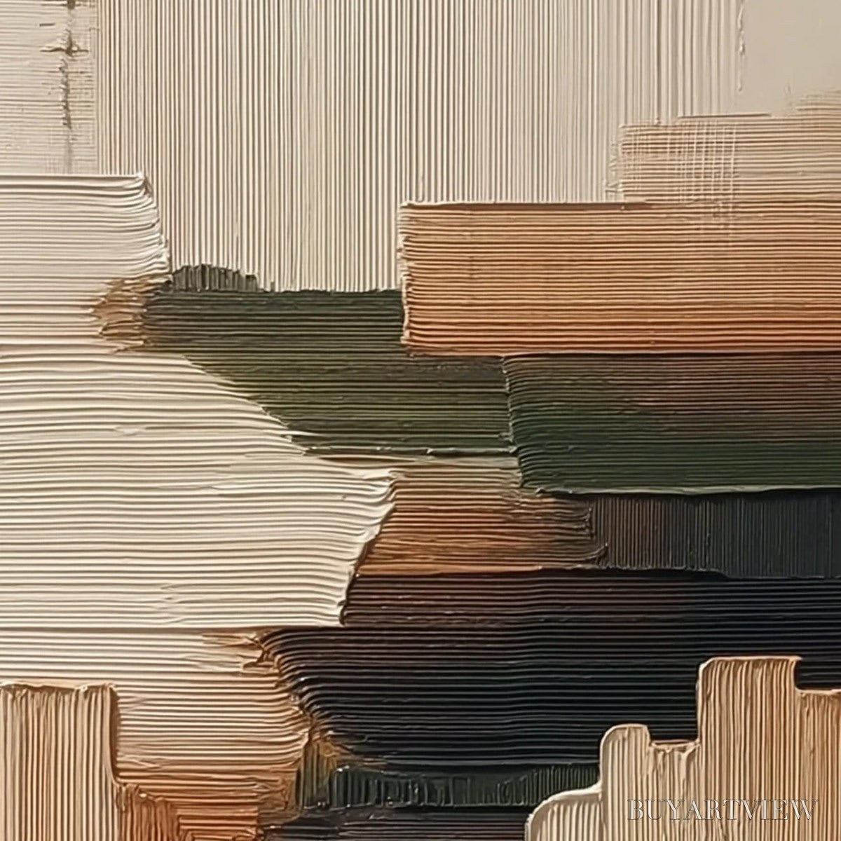 BUYARTVIEW Earthen Strata – Heavily Textured Wabi Sabi Abstract Painting - image 3