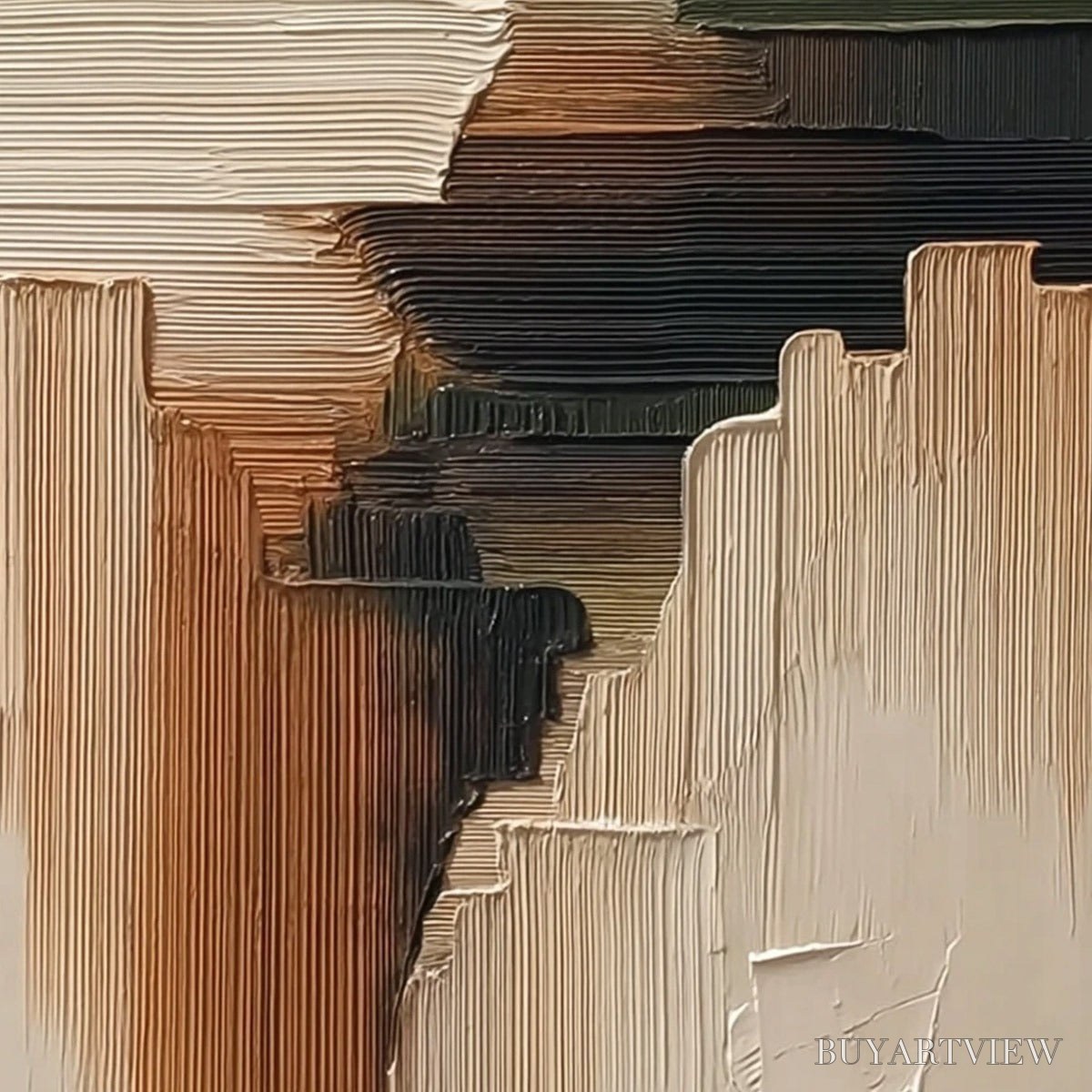 BUYARTVIEW Earthen Strata – Heavily Textured Wabi Sabi Abstract Painting - image 5