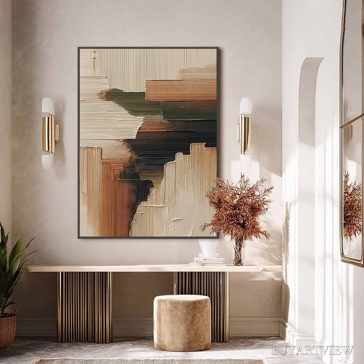BUYARTVIEW Earthen Strata – Heavily Textured Wabi Sabi Abstract Painting - image 6