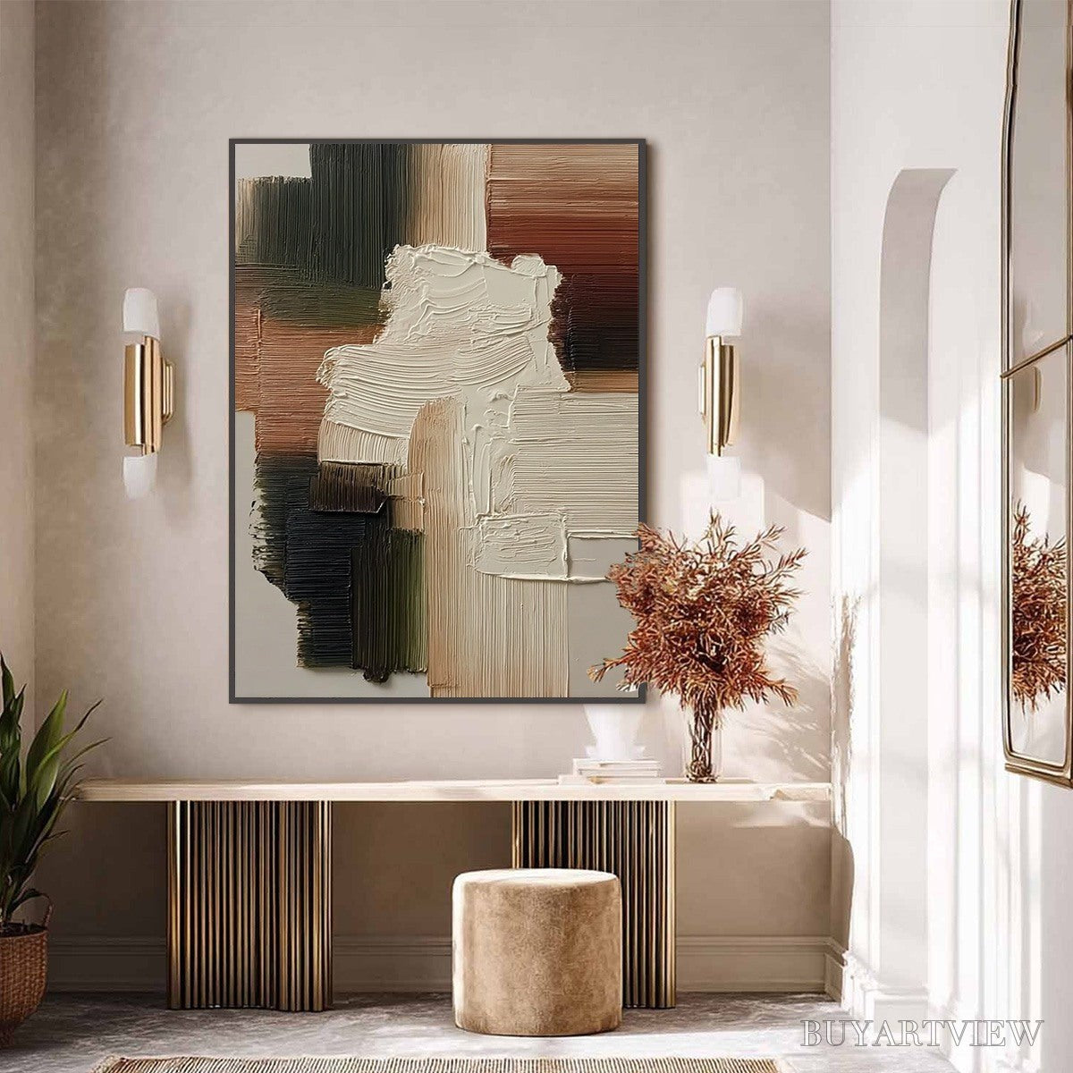 BUYARTVIEW Strata – Vertical Wabi Sabi Textured Abstract Painting - image 6