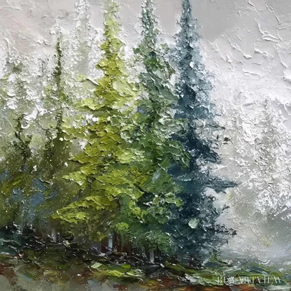 BUYARTVIEW Forest'S Breath – Textured Horizontal Forest Landscape Painting - image 3