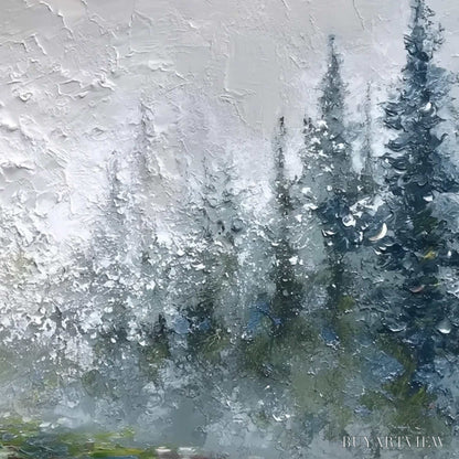 BUYARTVIEW Forest'S Breath – Textured Horizontal Forest Landscape Painting - image 5
