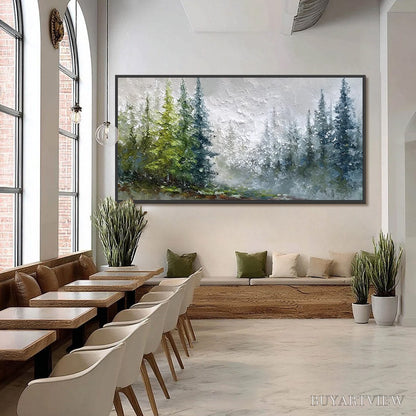 BUYARTVIEW Forest'S Breath – Textured Horizontal Forest Landscape Painting - image 6