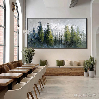 BUYARTVIEW Silent Sentinels – Textured Impasto Pine Forest Landscape Painting - image 6