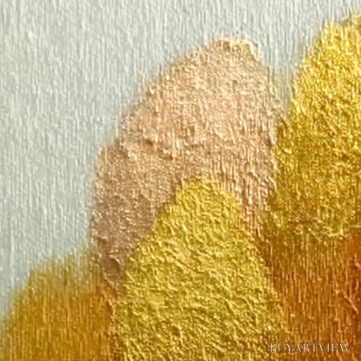 BUYARTVIEW Autumn'S Treasure – Whimsical Textured Gold Leaf Cat Painting - image 5