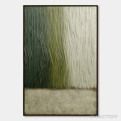 BUYARTVIEW Verdant Groove – Textured Wabi Sabi Abstract Landscape Painting - image 1