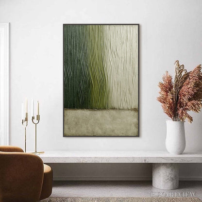 BUYARTVIEW Verdant Groove – Textured Wabi Sabi Abstract Landscape Painting - image 2