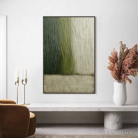 BUYARTVIEW Verdant Groove – Textured Wabi Sabi Abstract Landscape Painting - image 2