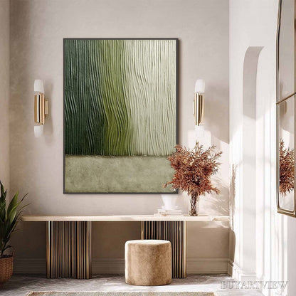 BUYARTVIEW Verdant Groove – Textured Wabi Sabi Abstract Landscape Painting - image 4