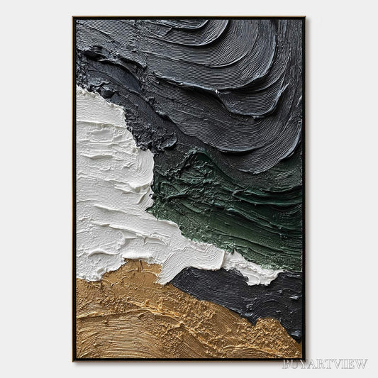 BUYARTVIEW Terra Firma – Heavily Textured Wabi Sabi Abstract Landscape Painting - image 1