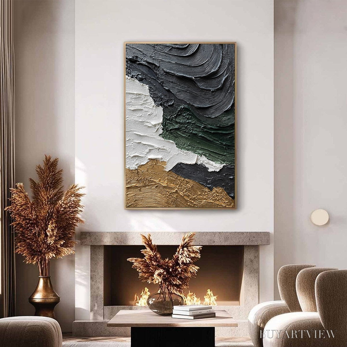 BUYARTVIEW Terra Firma – Heavily Textured Wabi Sabi Abstract Landscape Painting - image 4
