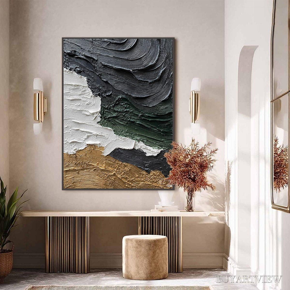 BUYARTVIEW Terra Firma – Heavily Textured Wabi Sabi Abstract Landscape Painting - image 6