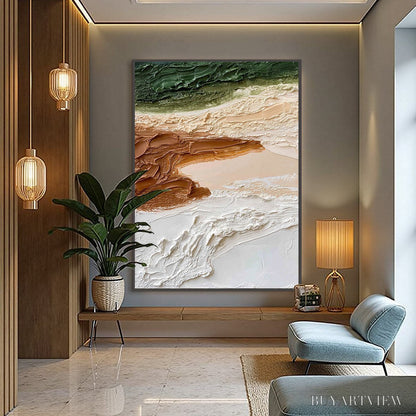 BUYARTVIEW Earthen Strata – Textured Wabi Sabi Abstract Landscape Painting - image 2