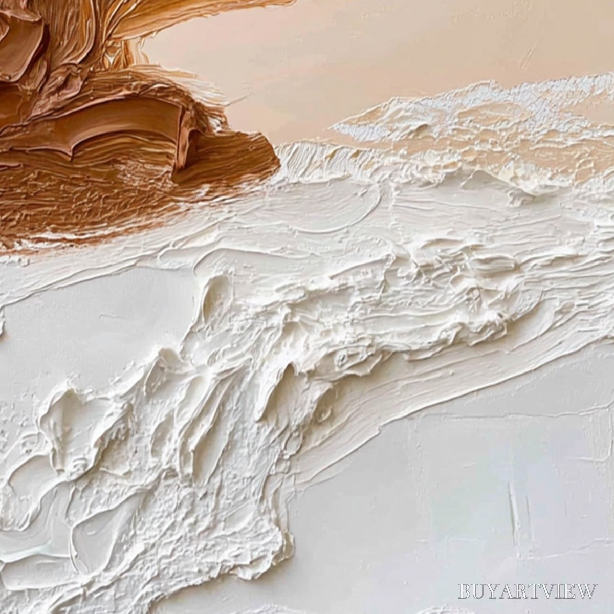 BUYARTVIEW Earthen Strata – Textured Wabi Sabi Abstract Landscape Painting - image 3