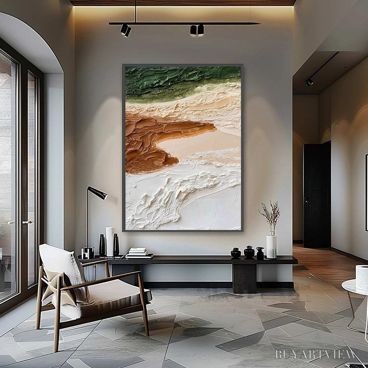 BUYARTVIEW Earthen Strata – Textured Wabi Sabi Abstract Landscape Painting - image 4
