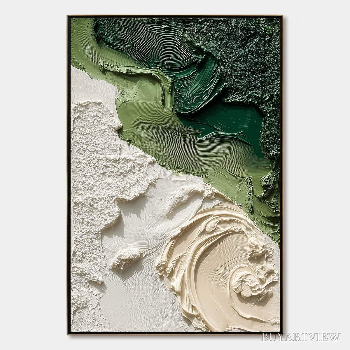 BUYARTVIEW Terra Firma – Heavily Textured Wabi Sabi Abstract Painting in Earth Tones - image 1