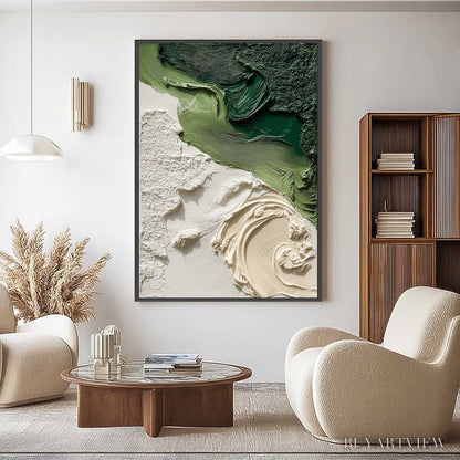 BUYARTVIEW Terra Firma – Heavily Textured Wabi Sabi Abstract Painting in Earth Tones - image 2