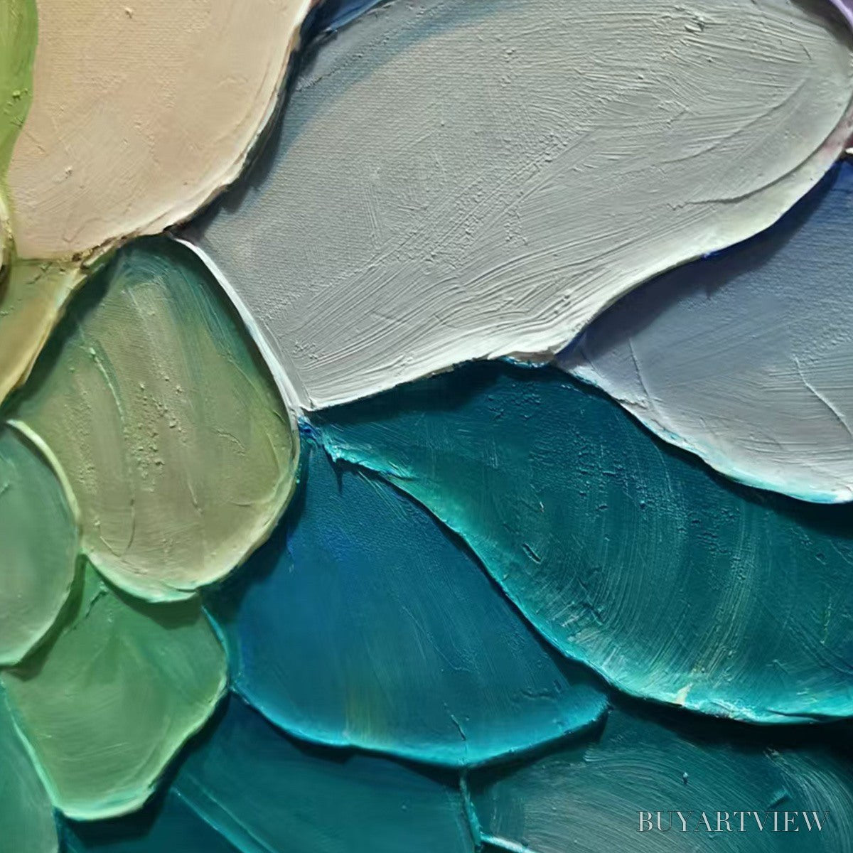 BUYARTVIEW Rainbow Scales – Colorful Impasto Abstract Painting - image 3