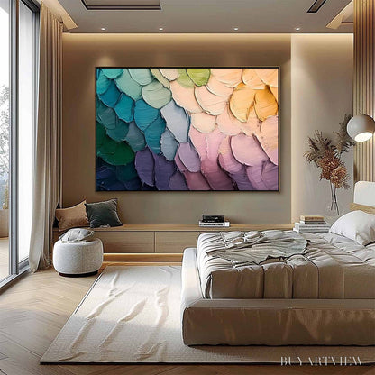 BUYARTVIEW Rainbow Scales – Colorful Impasto Abstract Painting - image 6